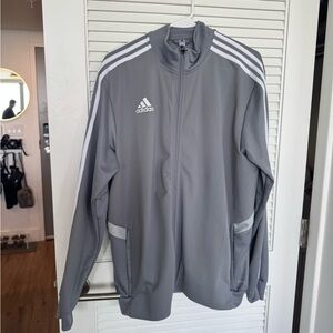 Adidas Men's Gray and White Track Jacket